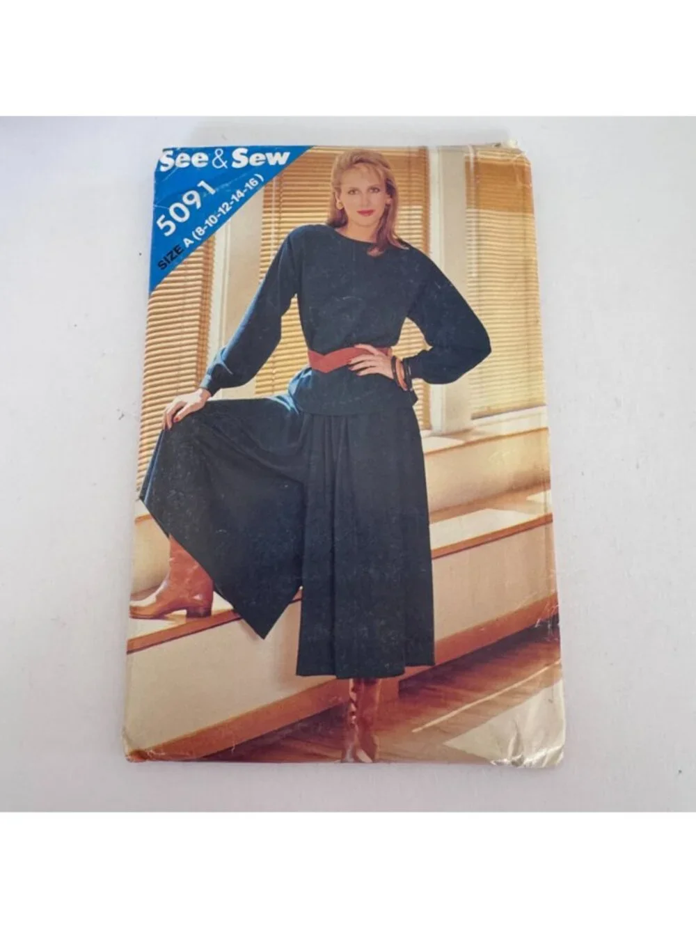 Butterick Sewing Pattern 5091 Top Culottes 1980s Outfit Vintage Casual 8-16 UC